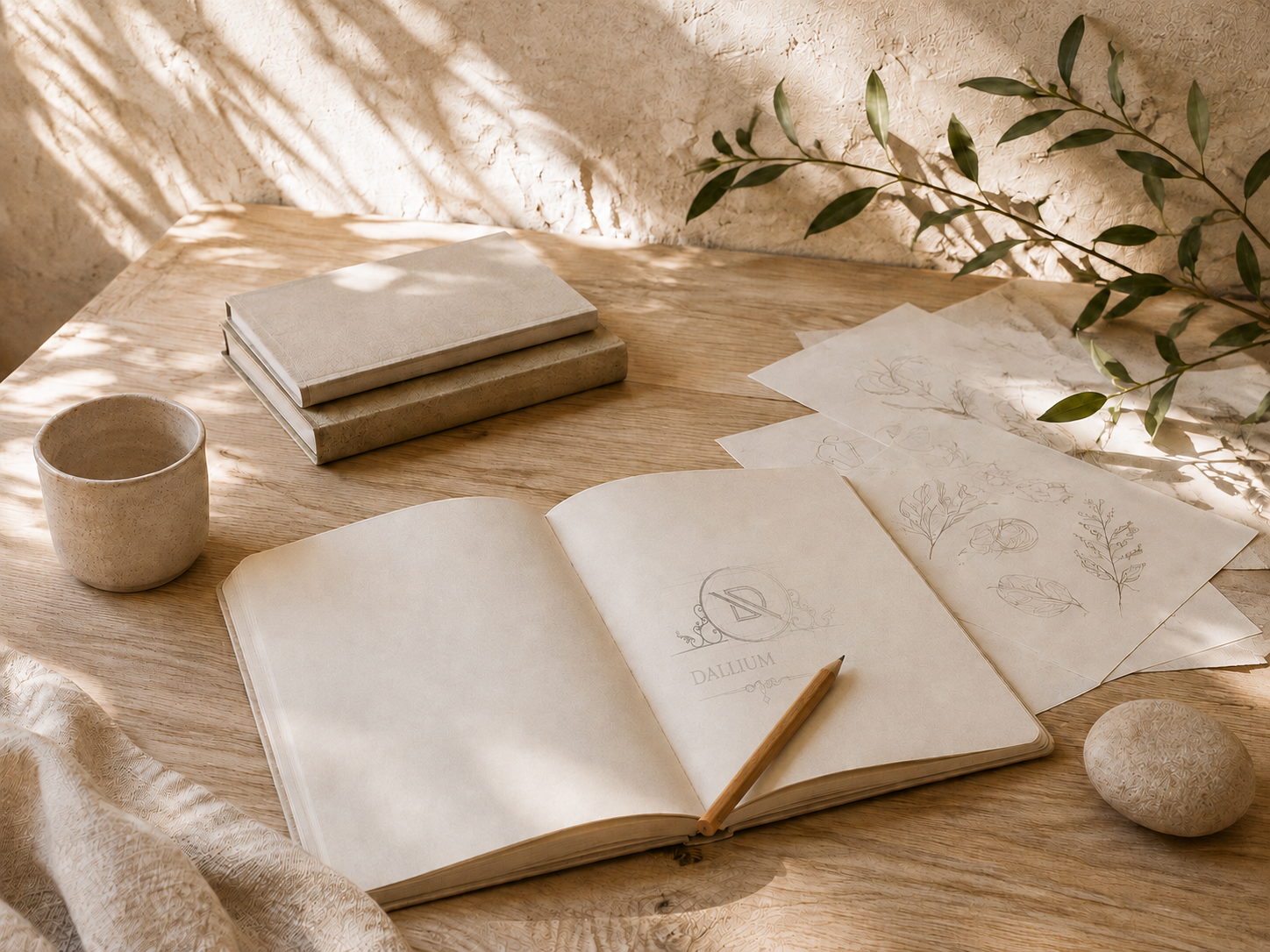 Dallium Beauty skincare in a calm natural setting