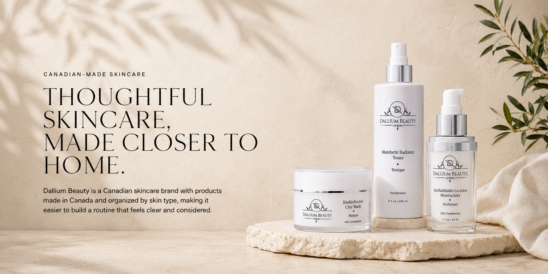 Dallium Beauty Canadian-made skincare collection