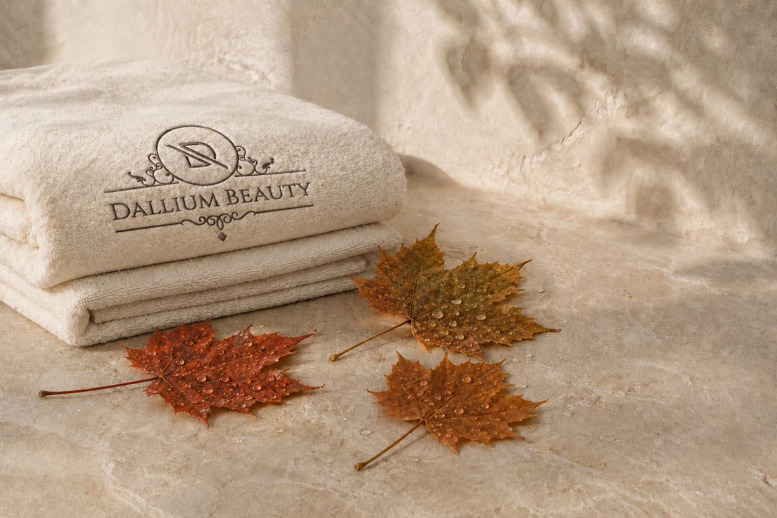 Canadian maple leaves resting on natural stone